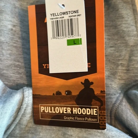 Yellowstone Dutton Fleece Pullover Hoodie LG NWT - Picture 12 of 13